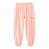 马骑顿 MQD男童休闲裤子春秋冬摇粒绒保暖运动长裤儿童宝宝抓绒卫裤外穿女童 红杏粉 140cm 140/70