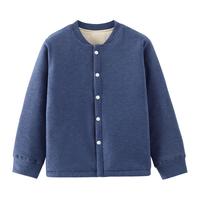 马骑顿 MQD童装儿童棉服校服男童棉袄加厚保暖内胆棉衣夹棉内搭冬季上衣 藏青 160cm 160/80