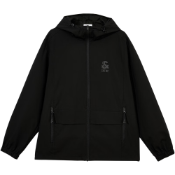 杰克琼斯 杰克·琼斯（JACK&JONES）男装潮流春秋款外套男士连帽防风上衣户外休闲夹克短款百搭外套 E41黑色 M