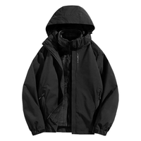 真维斯（Jeanswest）冲锋衣男三合一外套可拆卸内胆户外秋冬季登山旅行防风防泼水夹克 黑色（三合一） XL（130斤-145斤）