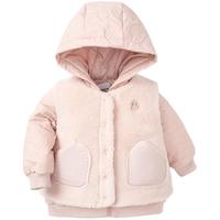 巴拉巴拉女宝宝羽绒服冬装保暖两件套马甲可拆卸一衣多穿时尚洋气 粉红60049 73cm