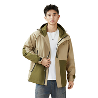 361°秋冬季撞色连帽夹克户宽松时尚百搭登山服男士休闲外运动外套