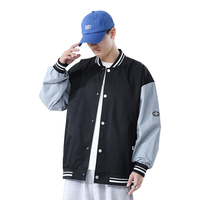 真维斯(JEANSWEST)夹克男秋季男装宽松教练服男夹克男士撞色外套上衣蓝灰3XL JS-13-122708蓝灰