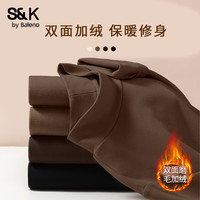 班尼路S&K系列打底衫女装秋冬半高领加绒保暖修身上衣服百搭长袖1.3 浅咖#纯色 【加绒保暖】 2XL