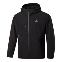 匹克梭织风衣男防风防泼水运动外套运动服户外时尚连帽衣夹克DF243001 黑色 X2L