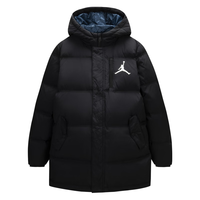 NIKE  JORDAN 耐克AJ童装男女童中长款羽绒服冬季儿童上衣保暖外套 正黑色 110/52(4)