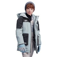 雪中飞(SNOWFLYING)童装羽绒服极寒加厚2024冬季拼接撞色男童防水都市户外运动风 黯蓝色 110