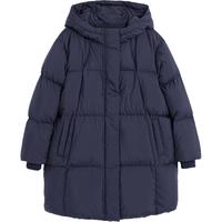Gap女童冬季时尚柔软舒适连帽长款保暖外套蓬松儿童羽绒服837396