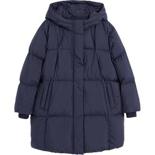 Gap女童冬季时尚柔软舒适连帽长款保暖外套蓬松儿童羽绒服837396