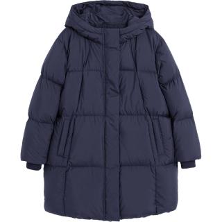 Gap女童冬季时尚柔软舒适连帽长款保暖外套蓬松儿童羽绒服837396