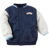 巴拉巴拉婴儿羽绒服男童冬季短款外套宝宝撞色棒球服版型潮酷帅气 蓝白色调00481 80cm