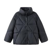 巴拉巴拉童装女童羽绒服冬装中大童儿童短款保暖外套纯色立领甜美