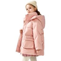 雪中飞 SNOWFLYINGkids童装儿童羽绒服洋气女童中大童纯色立领面包服