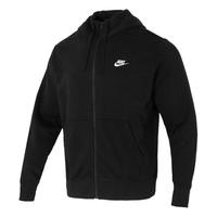 耐克(NIKE) 舰店外套男士 24冬季运动服连帽开衫针织棉质透气夹克男 针织亲肤/【经典黑】 XL/180(体重150-170斤)