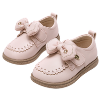 甜美花边蝴蝶结宝宝学步鞋24年秋季款女童婴幼乐福鞋儿童皮鞋