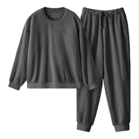 蕉内绒绒301H男女士法兰绒睡衣秋冬季保暖家居服套装圆领长袖长裤 【男士】彦灰 2XL