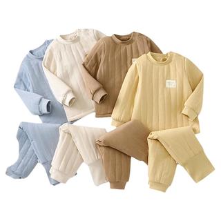 童泰宝宝套装冬季夹棉纯棉儿童睡衣加厚家居服高腰棉裤恒温棉服