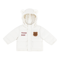 幼歌（YOUGE） 冬季儿童可爱熊崽加厚羽绒服拉链式外套 米白 80cm