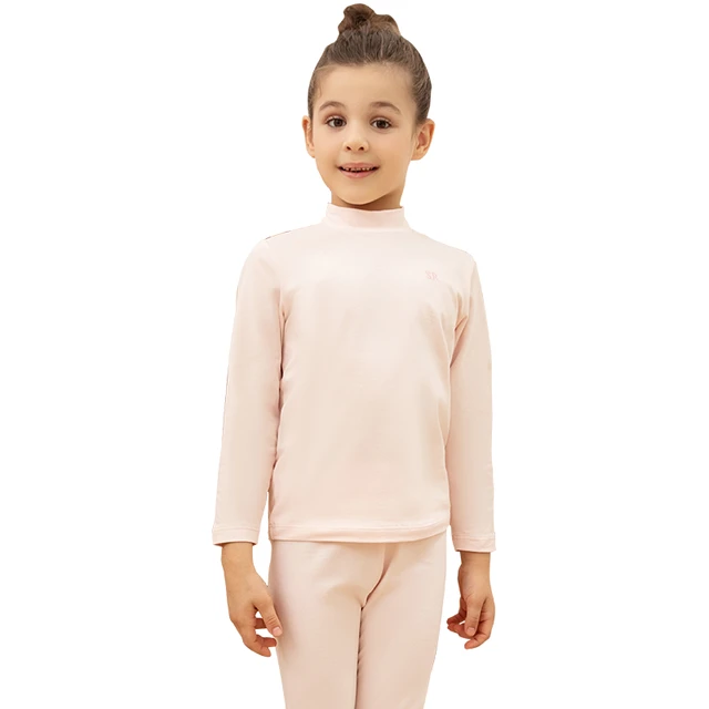 SCHIESSER KINDER童装女童棉质半高领长袖长裤保暖套装E6/18615W 粉红7703 160