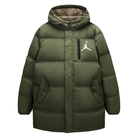 NIKE  JORDAN 耐克AJ童装男女童中长款羽绒服冬季儿童上衣保暖外套 常青藤绿 160/76(L)