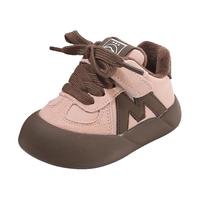 麦布熊女宝宝学步鞋冬季时尚童鞋加绒软底机能鞋婴儿鞋子 棕色加绒18
