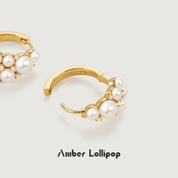 Amber Lollipop淡水珍珠耳环女士小众高级耳钉耳饰周年纪念日生日礼物送女友老婆 白色-清露