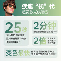 依视路全视线GEN-S动态感光变色1.67非球面镜片配近视度数驾驶眼镜 经典灰 【非球面】钻晶膜岩片