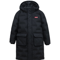 Levi's 李维斯童装男童中长款羽绒服冬季儿童可拆卸连帽保暖上衣 黑美人 110/56(5)