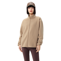 雪中飞 2024秋男女摇粒绒立领外套纯色户外休闲百搭外套