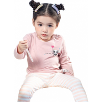 英博伦内衣套装秋冬女宝宝莱卡小童保暖内衣儿童秋衣秋裤睡衣 85122 肉粉 110cm