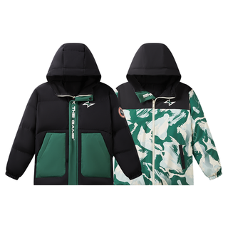  ANTA/安踏 双面穿 儿童羽绒服  梦幻黑-双面穿抗菌羽绒 170（充绒量163g)