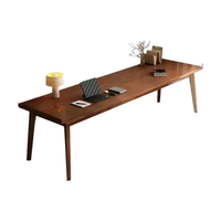 苑雅居电脑桌实木书桌家用客厅办公学习桌子落地桌工作台双人长书桌