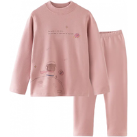 英博伦女童保暖内衣套装舒绒棉加厚中领儿童秋衣秋裤冬季女孩睡衣 80553 肉粉 150cm