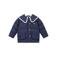 TeenieWeenie Kids小熊童装24秋冬女童可爱刺绣大翻领羽绒服