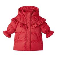 女童羽绒服冬季儿童中长款外套拜年小童红色新年衣服一岁宝宝冬装