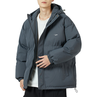 德尔惠 Deerway【保暖舒适】棉服男冬季连帽棉衣男式反光印花运动开衫外套上衣男
