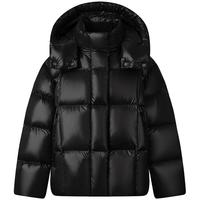 坦博尔儿童羽绒服男女童短款可脱卸帽保暖外套厚550316Z 黑色 140