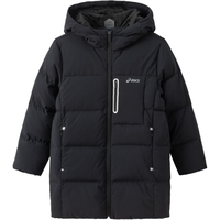 asics【安心羽绒】亚瑟士童装儿童冬季三防羽绒服2024户外羽绒外套 001黑色 清洁度850-白鸭绒 150 cm 加厚充绒量152g