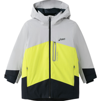 asics【安心羽绒】亚瑟士童装冬季三防羽绒服派克服防风透湿儿童羽绒 752黄绿色 清洁度850-白鸭绒 140cm 加厚充绒量97.1g