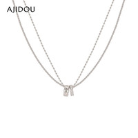 阿吉豆 圆环吊坠叠戴锁骨链 项链*1