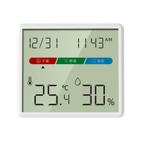 齐心(COMIX)电子温湿度计室内 高清显示屏 电子钟婴儿房温湿度计 湿度检测仪温度计湿度计室内办公用品 LF-117 【大屏高清】三色舒适度