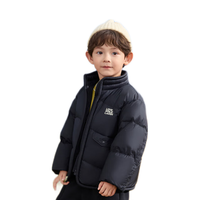 巴拉巴拉童装儿童羽绒服男童女童面包服2024冬装立领外套印花208424107240 黑色90001 140cm