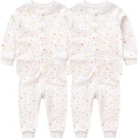 拉比儿童秋衣秋裤套装婴儿衣服睡衣家居服男童女童2套 拉比熊米白80