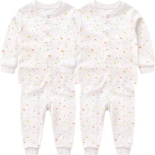 拉比儿童秋衣秋裤套装婴儿衣服睡衣家居服男童女童2套 拉比熊米白80