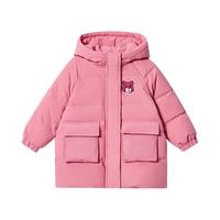 【90绒】女童羽绒服23冬加厚保暖小童中长连帽羽绒服