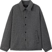 森马夹克男2024冬季牛仔外套肌理雪尼尔教练服潮酷
