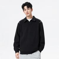 汉斯卡 hansca 重磅休闲卫衣男士秋季套头Polo领卫衣长袖打底衫