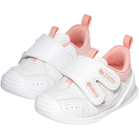 基诺浦（ginoble）婴儿学步鞋男女 25春季透气宝宝鞋子 儿童可爱卡通机能鞋GB2387 白色/粉色 19.5 120mm 适合脚长116-124mm