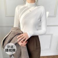 爱黛 秋冬时尚百搭半高领打底衫女内搭修身显瘦秋衣上衣