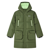 安德玛（Under Armour）【UAKIDS热力羽绒】男大童长款防风双拉拉链保暖羽绒服244106308 军绿 170